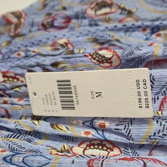 Anthropology brand new Bhanuni by Jyot pale blue floral dress size M - Picture 3 of 4